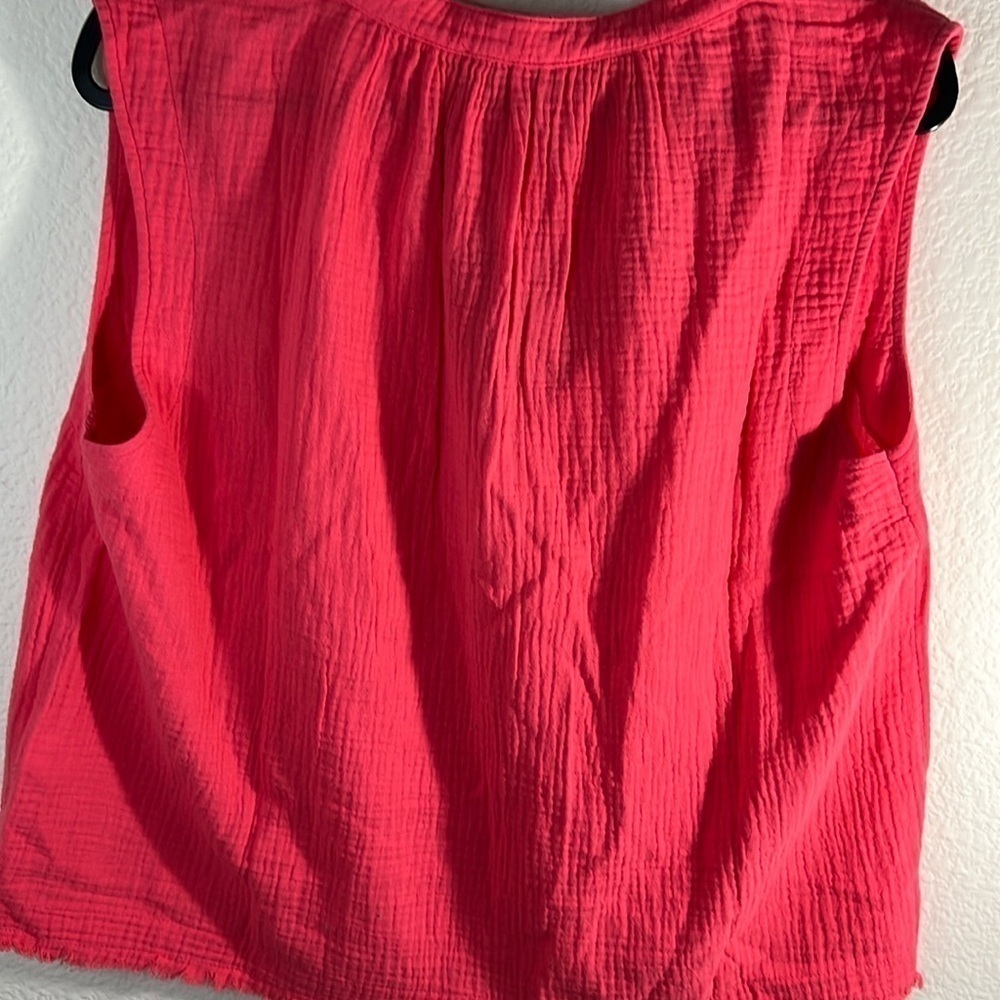 DKNY Women's L Sleeveless Double-Crepe Gauze Crop Top pullover oversized - Picture 5 of 8